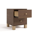 Storkcraft California 2 Drawer Nightstand for Kids Bedroom (Hazelnut with Driftwood) - GREENGUARD Gold Certified, Premium Wood Storage Nightstand with Elegant, Iconic Block Feet by TinyTreasures Baby Boutique