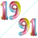 GOER Number 19 Balloons for 19th Birthday Sweet 19 Party Decorations,42 Inch Jumbo Foil Helium 91 Balloons for 91st Birthday Party Decoration (Rainbow) by TinyTreasures Baby Boutique
