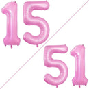 GOER Number 15 Balloons for 15th Birthday Sweet 15 Party Decorations,42 Inch Jumbo Foil Helium 51 Balloons for 51st Birthday Party Decoration (Light Pink) by TinyTreasures Baby Boutique