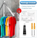 Wall Mounted Clothes Drying Rack - Foldable Indoor Laundry Rack,Space Saving Collapsible Clothes for Bathroom, Dorm, Apartment, RV, Laundry Room Organization.(Silver-Aluminum) by TinyTreasures Baby Boutique