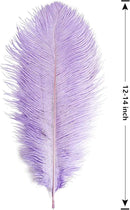 THARAHT Lavender Ostrich Feathers 12pcs Large Natural Bulk 12-14Inch 30cm-35cm for Wedding Party Centerpieces Easter Gatsbi and Decoration Feather by CozyNest Decor