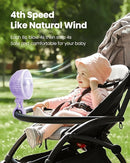 Gaiatop Oscillating Baby Stroller Fan with LED Night Light, 4 Speeds Cooling Rechargeable 360° Rotate Clip On, Battery Operated Small Portable Fans for Car Seat Crib Treadmill Travel by TinyTreasures Baby Boutique