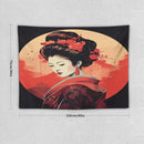 Japanese Woman Geisha Tapestry Asian Cherry Blossom Red Sun Traditional Kimono Folk Tapestries Home Decor for Living Room Bedroom Apartment Farmhouse Dorm 40"x30" by CozyNest Decor