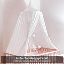 OldPAPA Kids Bed Canopy with Pom Pom Hanging Mosquito Net for Baby Crib Nook Castle Game Tent Nursery Play Room Decor，White by TinyTreasures Baby Boutique