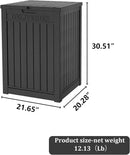 55 Gallon Outdoor Storage Box Waterproof Lockable Resin Deck Box Large, Patio Storage Bin for Pool Accessories Cushion Furniture, Garden Tools, UV-Resistant Outside Delivery Black by CozyNest Decor