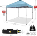 CROWN SHADES 10x10 Pop Up Canopy Tent - Patented Center Lock One Push Instant Outdoor Canopy Beach Tent with STO-N-Go Bag 8 Stakes & 4 Sand Bags，Cyan Blue by GreenHaven Gardens