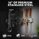 16" Magnetic Knife Holder for Wall with 2x Storage - Safe, Patented Storage Design - Stainless Steel Knife Magnetic Strip, Under Cabinet Knives Storage - Magnet Strip Rack Kitchen Utensil Organizer by CozyNest Decor