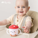 Itzy Ritzy Toddler Snack Cup - Spill-Proof Snack Cup for Toddlers with Soft Silicone Lid for Easy Food Access - Easy-To-Hold Kids Snacks Container With Handles - Ideal for 12 months & Up (Mushroom) by TinyTreasures Baby Boutique
