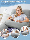 Meiz Pregnancy Pillows, Cooling Silky Pregnancy Pillows for Sleeping, 60" Full Body Maternity Pillow for Tall Pregnant Woman with Cooling Silk Jersey Cover, Grey by TinyTreasures Baby Boutique