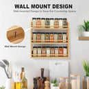 3 Tier Bamboo Spice Rack, Spice Rack Organizer, Seasoning Jars Rack Shelf Spice Organizer for Kitchen Counter or Wall Mounting, Bamboo Spice Storage Holder with handles Easy to Move by CozyNest Decor