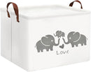HIYAGON Baby Basket - Cute Elephant Toy Storage Bin Organizer Box Gift Basket for Boys and Girls (Love Elephants) by TinyTreasures Baby Boutique