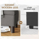 Furniliving Ottoman Bench with Storage, Folding Storage Ottoman Bench with Wood Legs, Upholstered Bedroom Bench with Button-Tufted, Entryway Bench Storage Bench for Bedroom, Linen (Darkgrey) by CozyNest Decor