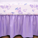 Cloele Crib Bedding Set for Girls, 3 Pieces Floral Butterfly Baby Bedding Set -Includes Comforter Fitted Sheet Crib Skirt,Standard Size Nursery Baby Crib Set for Girls,Purple by TinyTreasures Baby Boutique