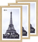 VCK 14x24 Oak Wood Frame for Picture, Natural Solid Wood Photo Frames 3 Pack, Wall Gallery Frame by CozyNest Decor
