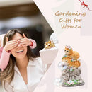 Solar Cat Garden Statue Resin Cat Statue Decor Outdoor with LED Lights for Outside Yard Art Lawn Ornaments Patio, Cat Lovers Gifts