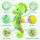 Sumobaby Infant Baby Musical Stuffed Animal Activity Soft Toys with Multi-Sensory Crinkle, Rattle and Textures, for Tummy Time Newborn 0-3-6-12 Months Boys, Girls, Seahorses, Green by TinyTreasures Baby Boutique