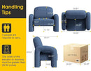 Modern Sherpa Accent Chair, Teddy Upholstered Arm Single Sofa, Cozy Fluffy Reading Chair for Living Room, Bedrooms, Corner (Navy Blue) by CozyNest Decor