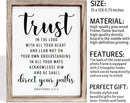 Christian Wall Signs, Rustic Home Decor, Church Room Decoration, Proverbs 3:5-6 Sign, Framed Wall Plaque Sign 15 * 11.5 inches, Trust in the Lord with All Thine Heart by CozyNest Decor