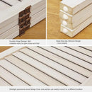 Room Divider with Shelves, 5.6 Ft Tall Folding Wood Screen with Double Hinges for Home Office Bedroom Hotel Decoration (4 Panels, White-Washed) by CozyNest Decor