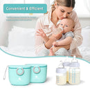 Termichy Baby Formula Dispenser, Portable Milk Powder Dispenser Container with Carry Handle and Scoop for Travel Outdoor Activities with Baby Infant, 8.8OZ, 0.55LB, 250g (Blue-2pack) by TinyTreasures Baby Boutique