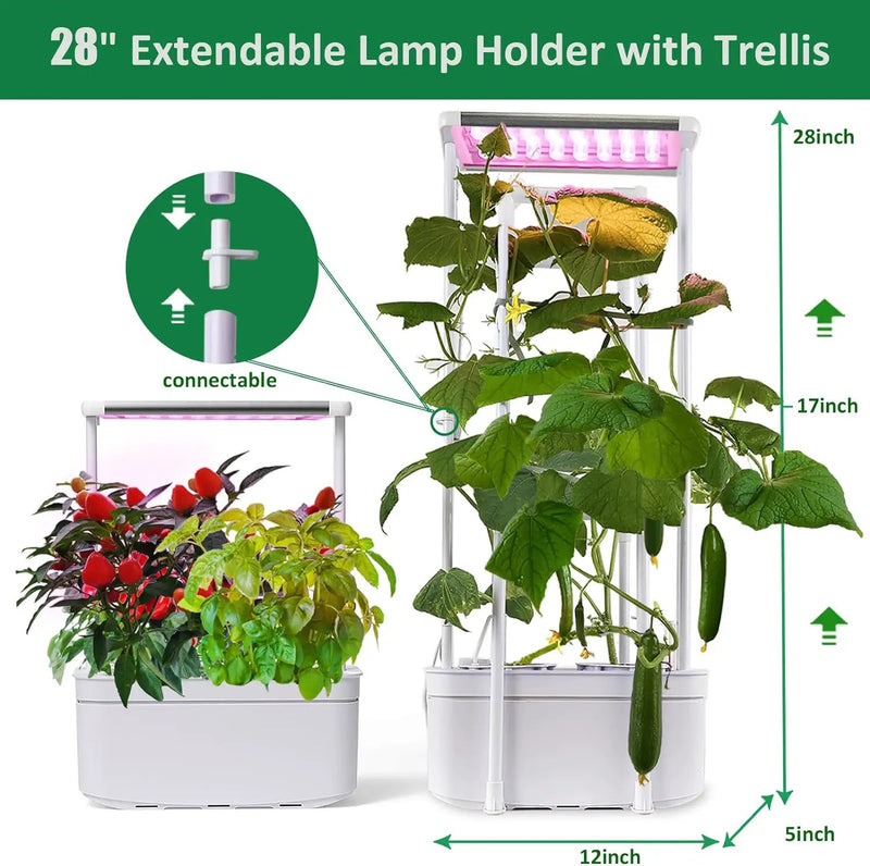 Hydroponics Growing System kit with Trellis,Smart Hydroponic Gardening System with LED Grow Light, Indoor Hydroponic Garden Herb Grow Kit for Short Tomato,Pepper,Cucumber (6200LC), photo 4 of 6