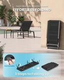 Pool Lounge Chairs Set of 2, Foldable Aluminum Chaise Lounge Outdoor with 5 Positions Recliner - Free Assembly - Patio Chaise Lounge Chair for Poolside, Beach, Yard (Black, 2 Pack) by GreenHaven Gardens