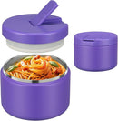 12oz Insulated Vacuum Food Jar with Buckle Lid Wide Mouth Soup Thermo for Hot Food Kids Leakproof Stainless Steel Lunch Container (Purple, 12OZ) by TinyTreasures Baby Boutique