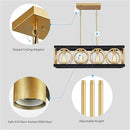 XINGQI Modern Rectangle Chandelier, Farmhouse Kitchen Island Lighting Rustic Industrial Hanging Light Fixture 4-Light Metal Linear Pendant for Dining Room Living Room Hallway, Black and Gold by CozyNest Decor