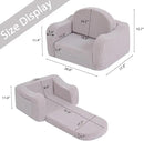 Welnow 2-in-1 Kids Sofa Chair, Convertible Toddler Chair Flip Out Children Sofa Chair with Wave Armrests Folding Kids Play Sofa with Side Pockets & Removable Cover Armchair for Girl or Boy by CozyNest Decor