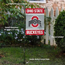 College Flags & Banners Co. Ohio State Buckeyes Garden Flag with Stand Holder by GreenHaven Gardens