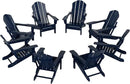 Westin Outdoors Laguna WO Outdoor Adirondack Folding Patio Chairs 8 PCS Set Retro Beach Aesthetic for Backyard, Lawn, Patio, Deck, Garden, Weather Resistant Polyethylene Plastic Lounger (Navy Blue) by GreenHaven Gardens