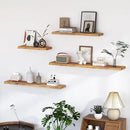 Floating Shelves for Wall, 55"x9.3" Rustic Solid Live-Edge Elm Wood Wall Shelves, Heavy-Duty Floating Shelves with Invisible Brackets for Living Room, Bedroom, and Kitchen, Natural Finish by CozyNest Decor