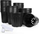 JERIA 100-Pack 1 Gallon Flexible Plant Nursery Pots with 100Pcs Plant Labels,Thickened Soft Plastic Seedling Pots,Seed Starting Pot Flower Plant Container for Succulents，Seedlings