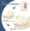 Misolant Bean Bag Chairs，Big Corduroy Fabric Sofa Bean Bag Chair for Adults and Teens with High-Resilience Sponge, Non-Slip Base Floor Lounge Sofa for Home, Living Room, Bedroom, Gaming Beige White by CozyNest Decor