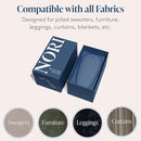 Nori Trim Fabric Shaver - Lint Remover for Clothes & Furniture Couch Pilling - Sweater Pill Remover - Clothes Shaver with 6 Precision Blades - Wireless and Rechargeable - Navy