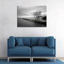 DZL Art S74981 Canvas Prints Modern Minimalist Black and White Lake Trees Landscape Wall Art Painting for Living Room Bedroom Decor Office Wall Decor Home Decoration by CozyNest Decor
