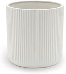 Amazon Basics Fluted Ceramic Round Planter, 10 in, White by GreenHaven Gardens