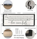 flowtorely Love is Patient, Kind Wall Art Decor 40"X15" Love Never Fails Sign 1 Corinthians 13 Bedroom Above Bed Large Bible Verse Quote Scripture Christianity Hanging Sign (Black) by CozyNest Decor