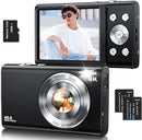 Digital Camera,Autofocus 4K Vlogging Camera for Photography with 32GB Card,48MP Portable Compact Point and Shoot Digital Camera for Teens Adult Beginner with 16X Zoom,Anti-Shake,2 Batteries(Black) by TinyTreasures Baby Boutique