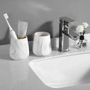 2Pcs Toothbrush Holder for Bathroom - Marble White Ceramic Tooth Brushing Holders Set, Toothbrush Cup & Toothpaste Organizer for Bathroom Countertop, Makeup Brush Holder, Pen Holder for Home Storage by CozyNest Decor
