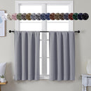 Simplebrand Ava Silver Grey Short 36 Inches Blackout Curtain 2 Panels Set, Half Window Rod Pocket Privacy Curtain Tiers for Kitchen, Curtains Blackout for Bathroom Shades, W40 x L36 Inch, Silver Grey by TinyTreasures Baby Boutique