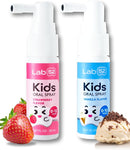 LAB52 Kids Oral Spray, Toddler Toothpaste Helper for Daily Oral Care and Fresh Breath, Children Approved with Fluoride Free for Newborn to Preschoolers, Xylitol (Strawberry & Vanilla) by TinyTreasures Baby Boutique
