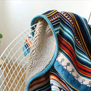UKELER Boho Sherpa Throw 60'' x 50''- Bohemian Soft Plush Flannel Throw Blankets for Bed/Couch/Sofa/Office/Camping by CozyNest Decor