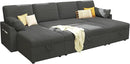 VanAcc Sleeper Sofa, 110 inch Oversize - 2 in 1 Pull Out Bed, Sectional Sleeper Sofa with Double Storage Chaise for Living Room, Grey Boucle Couch by CozyNest Decor