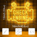 Check Engine Neon Signs for wall decor, Garage Neon Sign for Man Cave, Piston Engine Led Light Signs with Dimmer, Piston Decoration USB Powered with Switch by CozyNest Decor