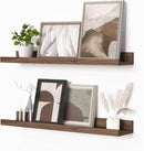 Heimlove Picture Ledge Shelf, Floating Shelves Set of 2, 24 Inches Picture Shelf for Wall with Ledge, Kids Bookshelf Wall Mounted for Living Room Bedroom Decor Books Photo Frames - Walnut by CozyNest Decor