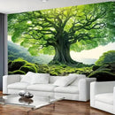 FENDROM Nature Green Big Tree Wall Tapestry Landscape Forest Mountains Sunshine Through Tree of life 3D Print Wall Art for Bedroom Living Room Dorm Decor by CozyNest Decor