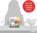 Creative Roots Mosaic Heart Stepping Stone, Includes 7-Inch Ceramic Stepping Stone & 6 Vibrant Paints, Mosaic Stepping Stone Kit, Paint Your Own, DIY Stepping Stone Kit for Kids Ages 8+ by TinyTreasures Baby Boutique