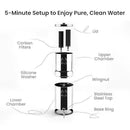 Gravity Water Filter System – 1.5 Gallons NSF Certified AISI 304 Stainless Steel Premium Countertop Water Filtration System with 2 Smart Black Carbon Filters & Stainless Steel Spigot by CozyNest Decor