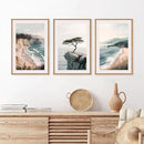 Celestdeco Amalfi Coastal Seascape Framed Canvas Wall Art Set, Summer Ocean Wall Decor, Southwestern Beach Wall Painting, Ocean Seascape Art Prints for Living Room, Bedroom, Dining Room - 24"x36"x3 by CozyNest Decor